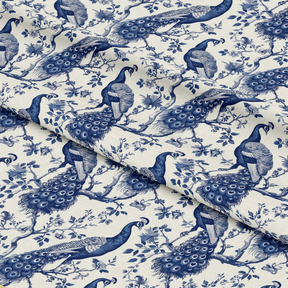 Blue Vintage China Pattern 11 Quilting Cotton Fabric