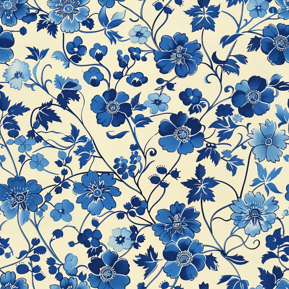 Porcelain Aviary Pattern 2 Minky Fabric