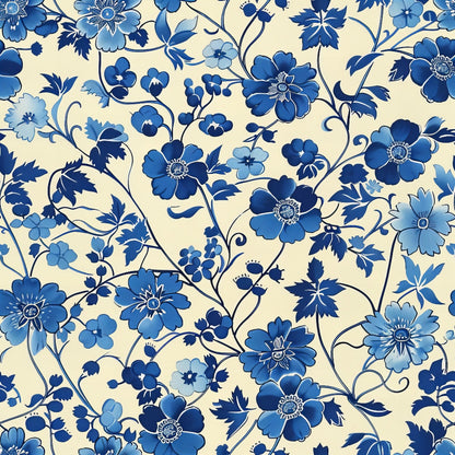 Porcelain Aviary Pattern 2 Minky Fabric