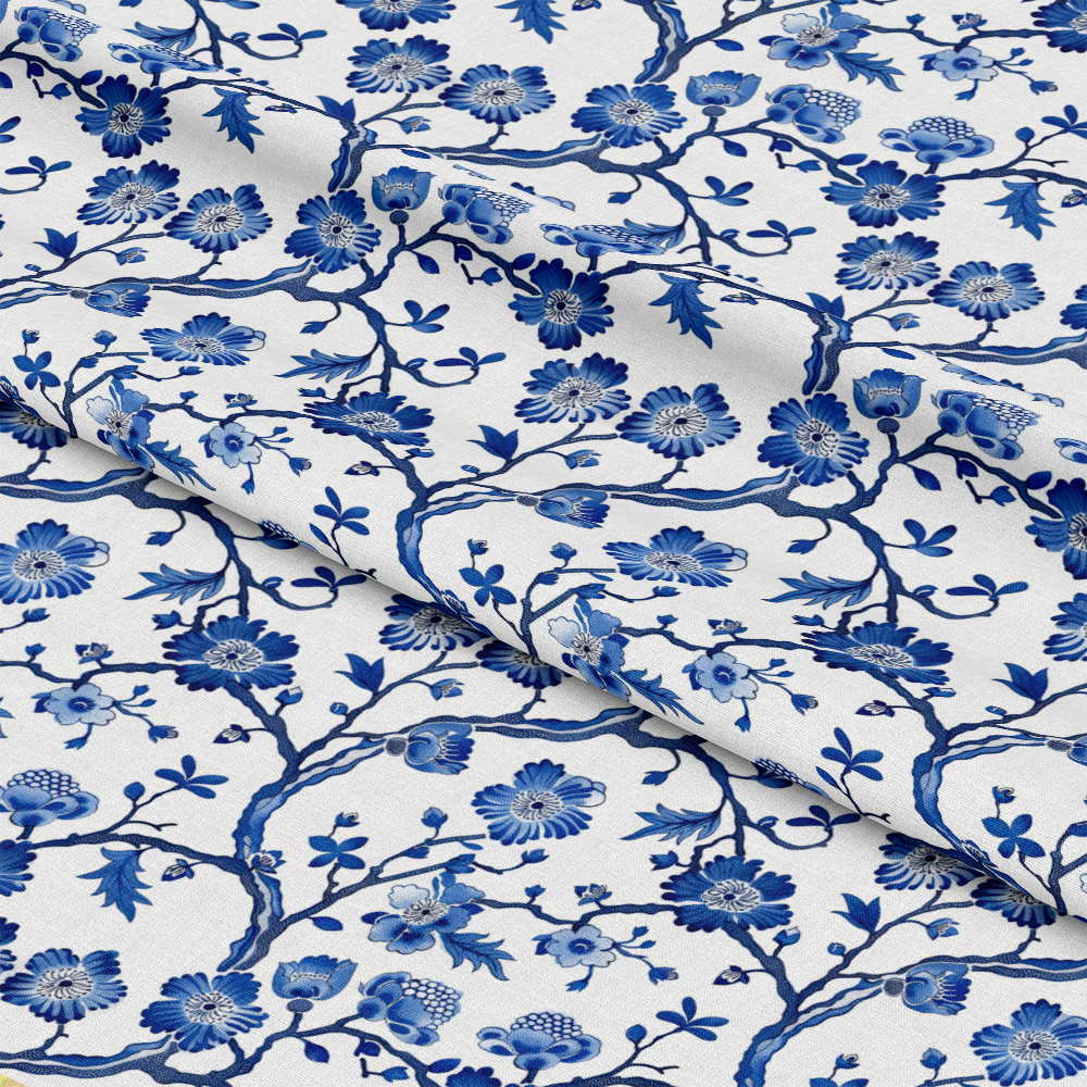 Blue Vintage China Pattern 4 Quilting Cotton Fabric