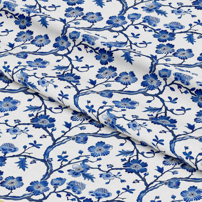 Blue Vintage China Pattern 4 Quilting Cotton Fabric