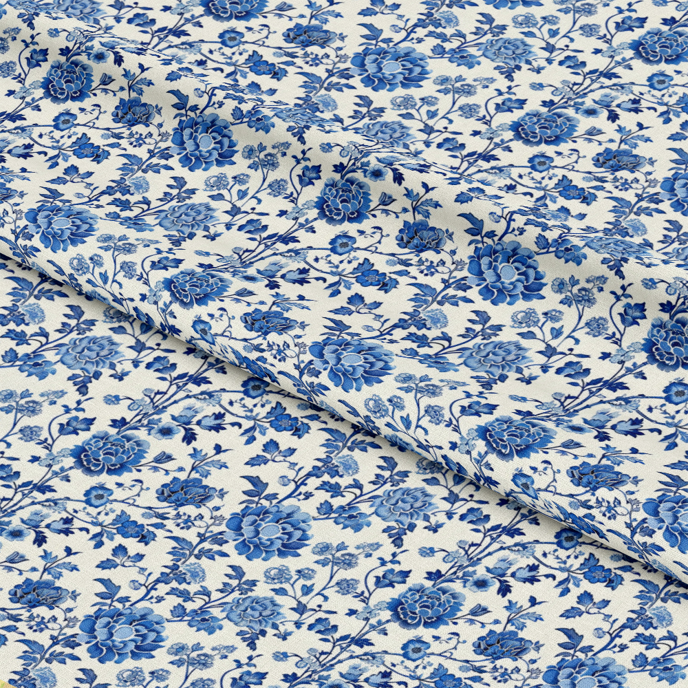 Blue Vintage China Pattern 6 Quilting Cotton Fabric