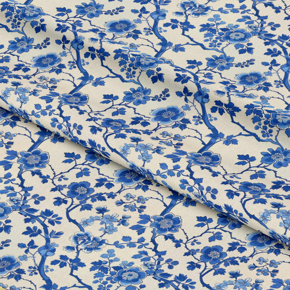 Blue Vintage China Pattern 8 Quilting Cotton Fabric