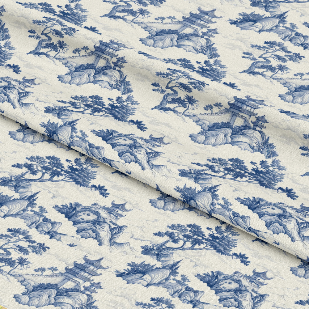 Blue Vintage China Pattern 9 Quilting Cotton Fabric