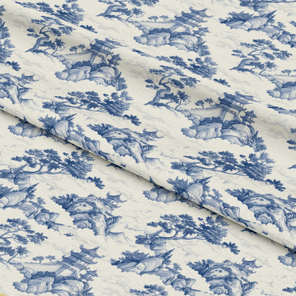 Blue Vintage China Pattern 9 Quilting Cotton Fabric