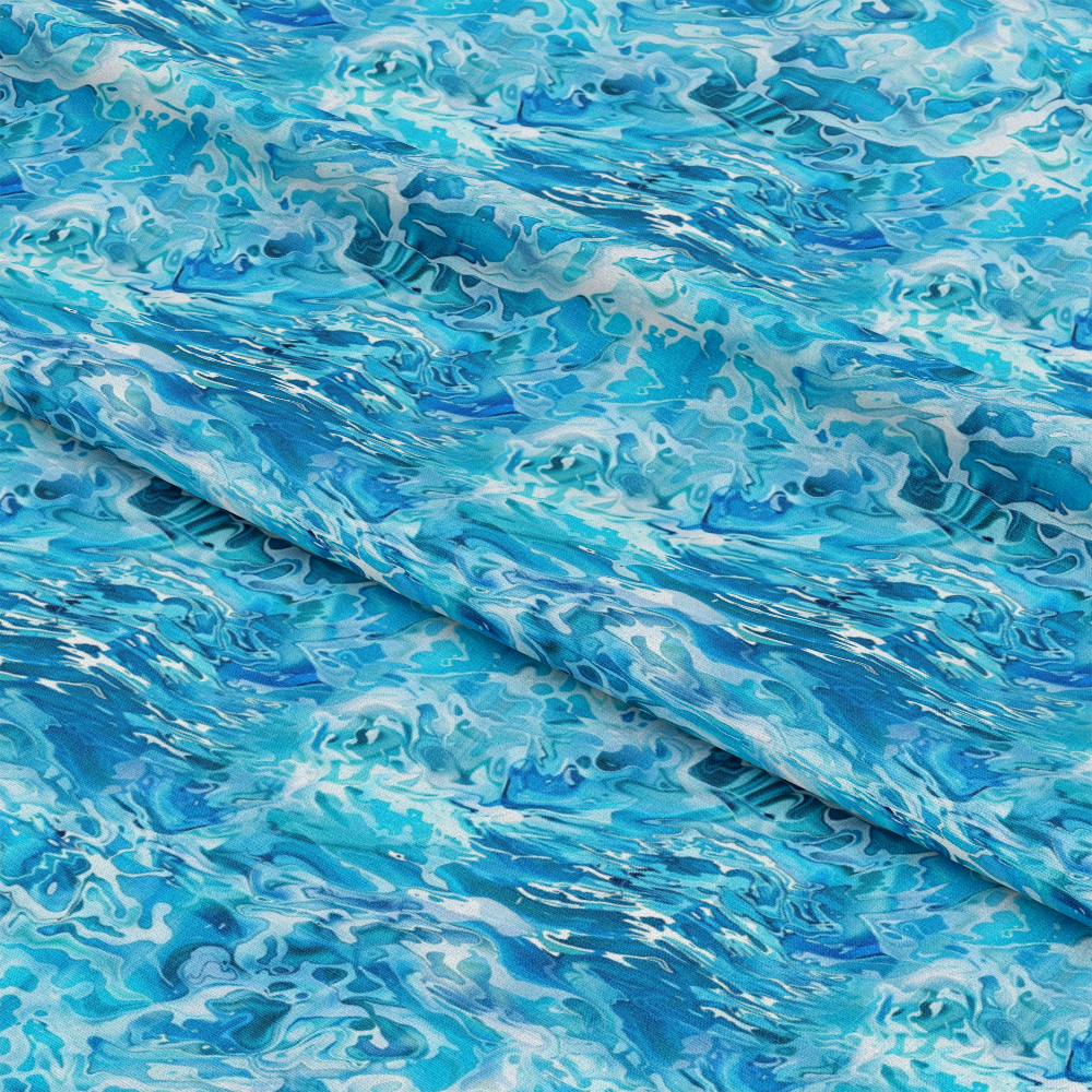 Blue Water Pattern 10 Quilting Cotton Fabric