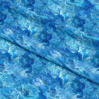 Blue Water Pattern 15 Quilting Cotton Fabric