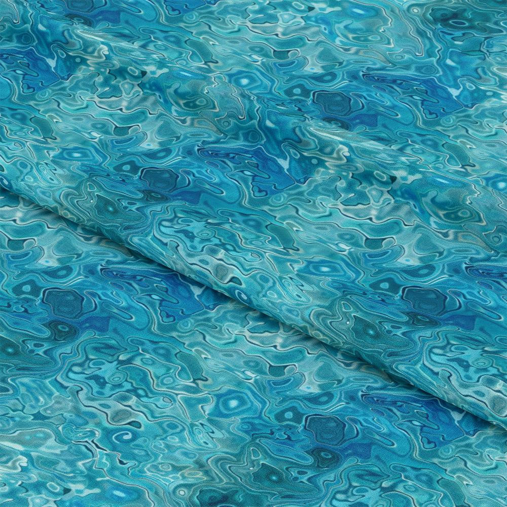 Blue Water Pattern 1 Quilting Cotton Fabric