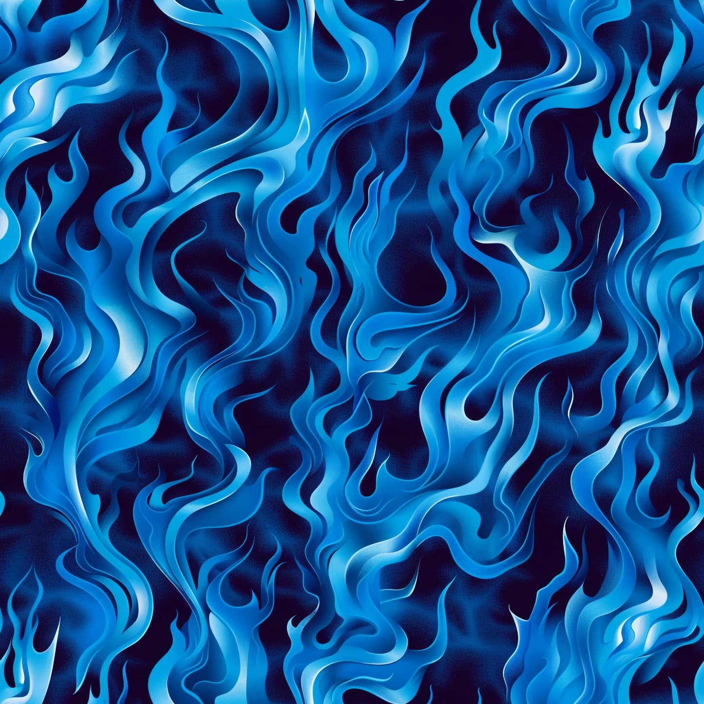 Blue Splash Fire Flame Pattern 1 Quilting Cotton Fabric