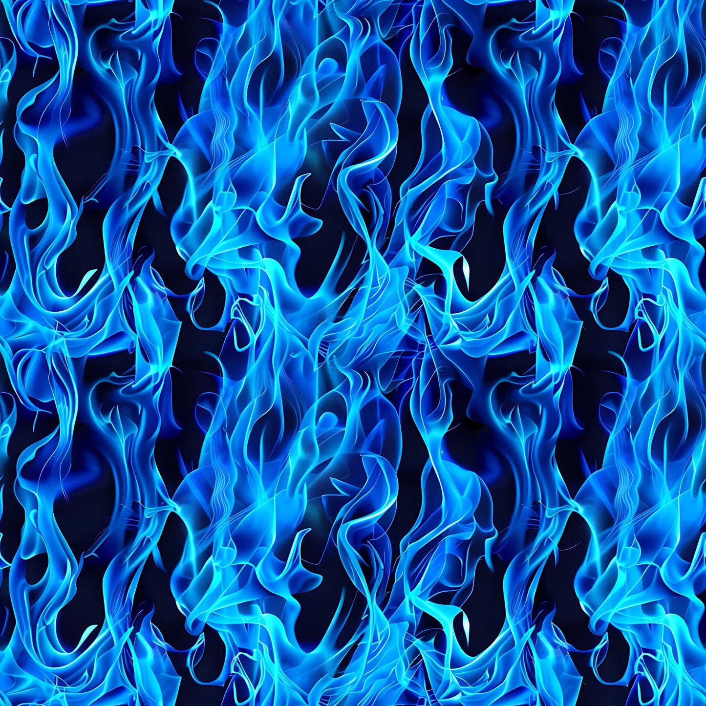 Blue Splash Fire Flame Pattern 10 Quilting Cotton Fabric