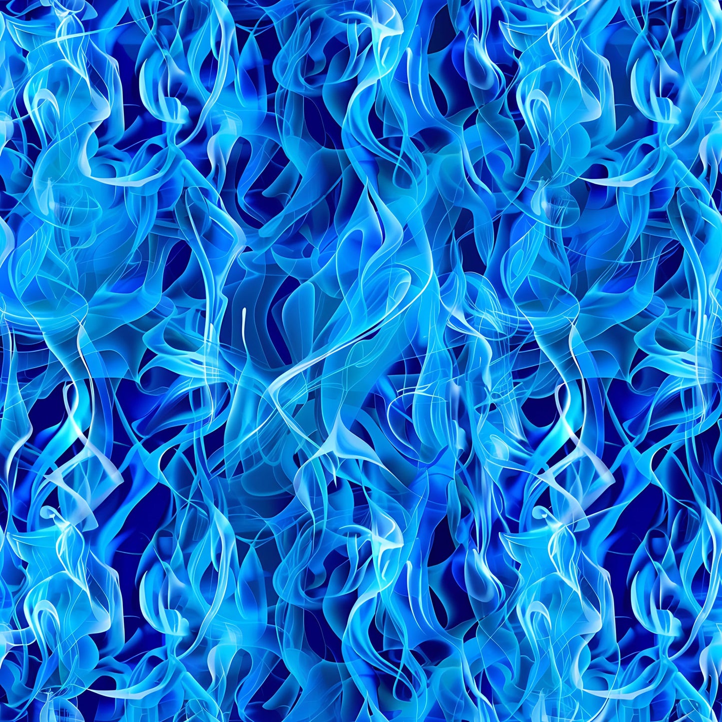 Blue Splash Fire Flame Pattern 2 Quilting Cotton Fabric