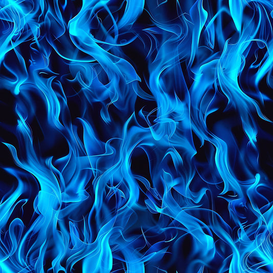 Blue Splash Fire Flame Pattern 4 Quilting Cotton Fabric