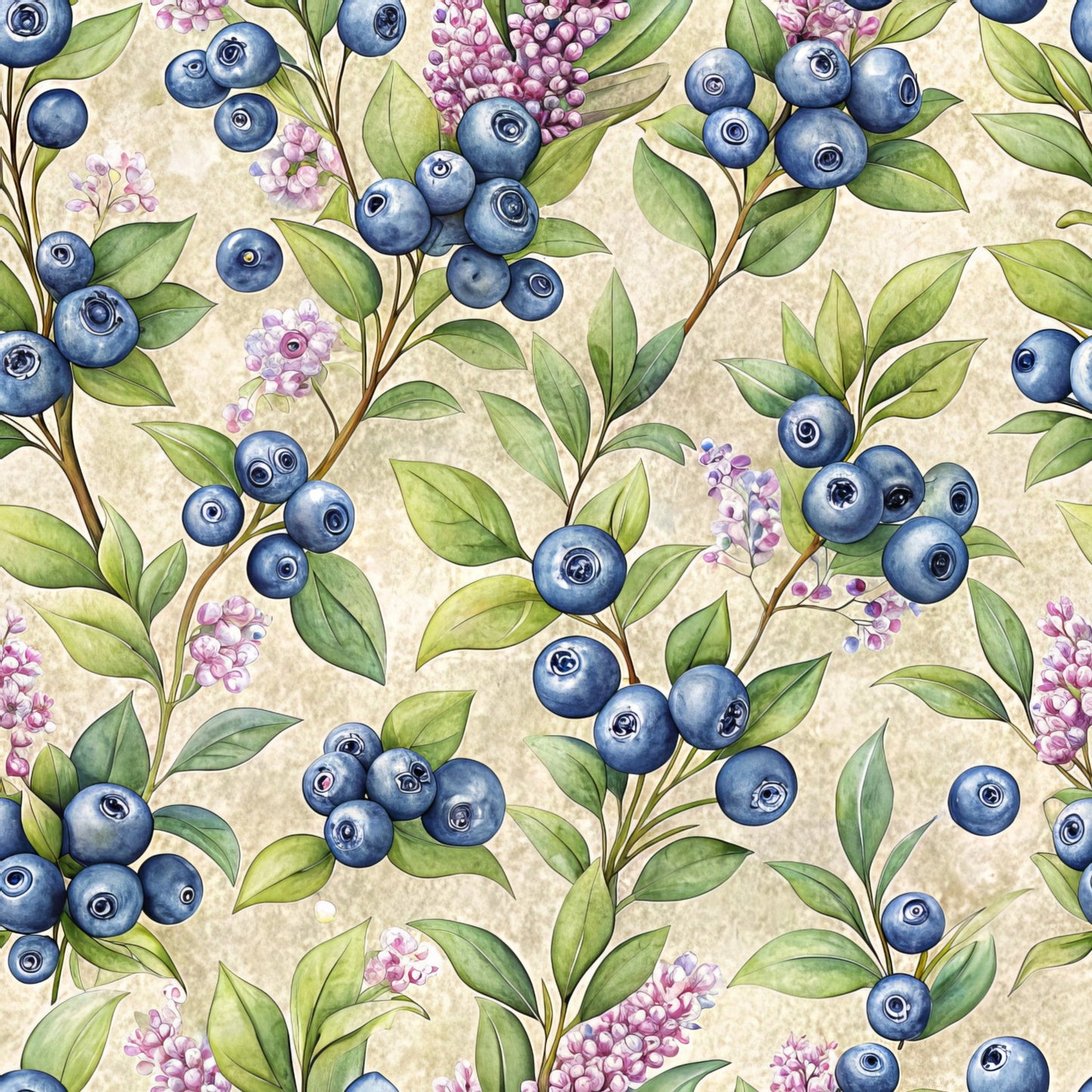 Blueberry Garden Pattern 11 Quilting Cotton Fabric