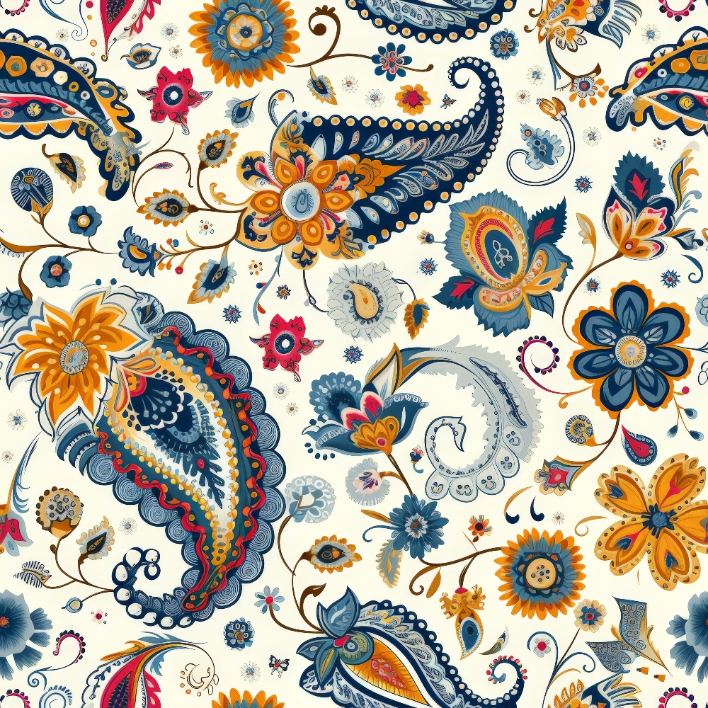 Persian Garden Pattern 11 Minky Fabric