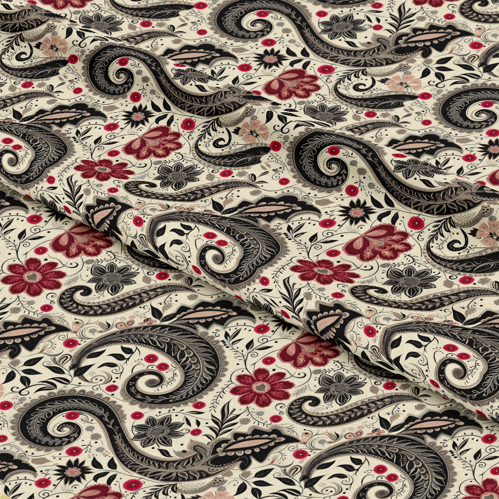 Boho Floral Paisley Pattern 12 Quilting Cotton Fabric