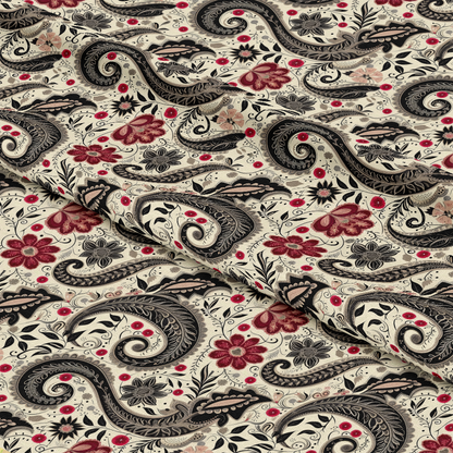 Boho Floral Paisley Pattern 12 Quilting Cotton Fabric