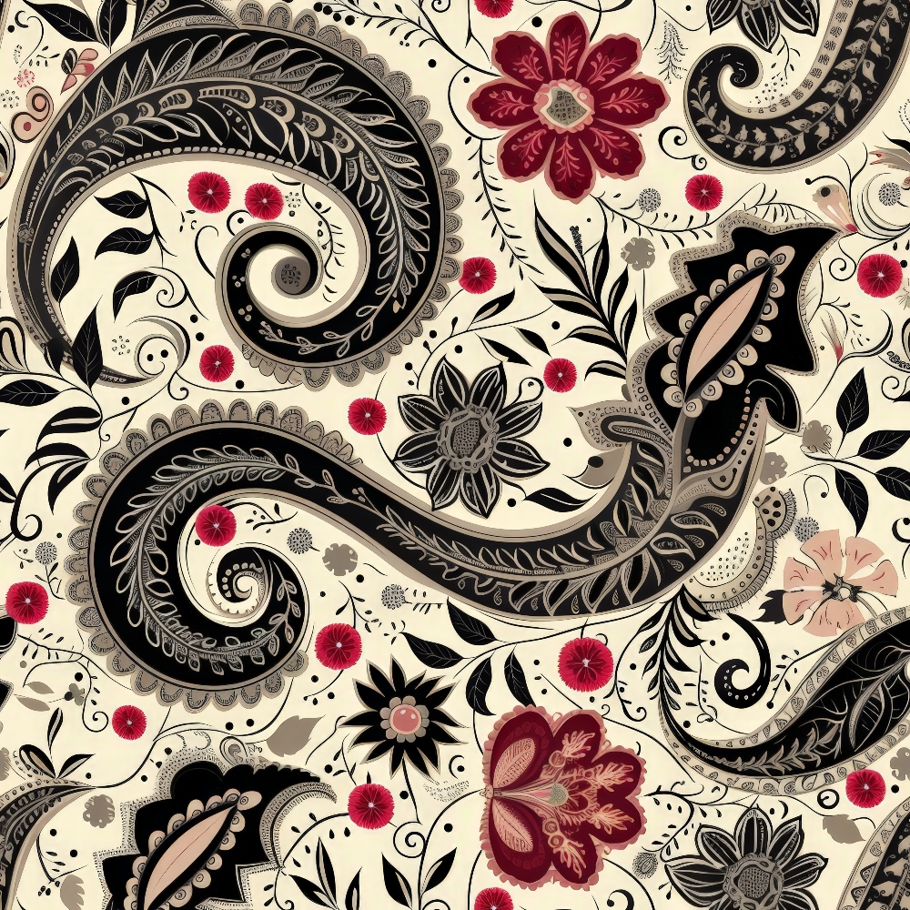 Persian Garden Pattern 12 Minky Fabric