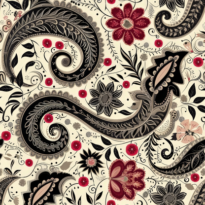 Persian Garden Pattern 12 Minky Fabric