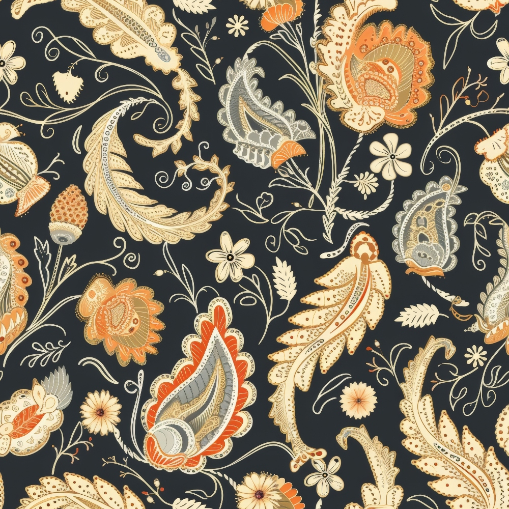 Persian Garden Pattern 1 Minky Fabric