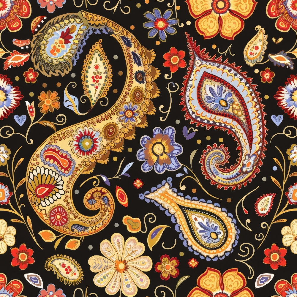 Persian Garden Pattern 2 Minky Fabric
