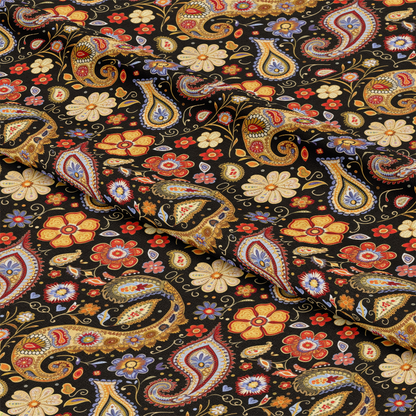 Boho Floral Paisley Pattern 2 Quilting Cotton Fabric