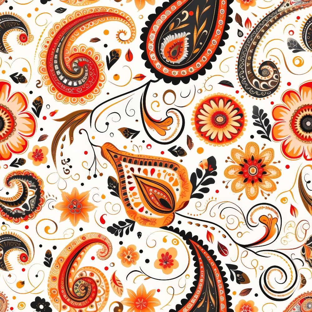 Persian Garden Pattern 3 Minky Fabric