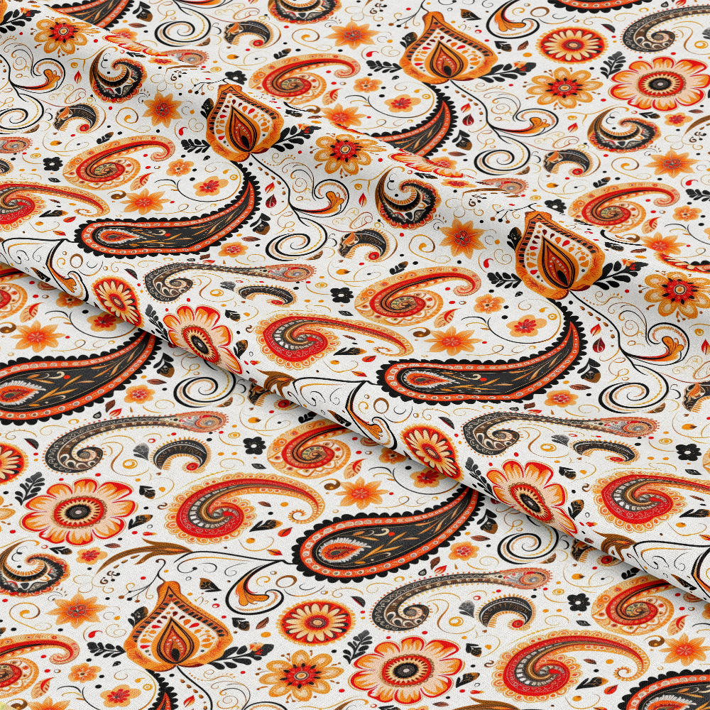 Boho Floral Paisley Pattern 3 Quilting Cotton Fabric