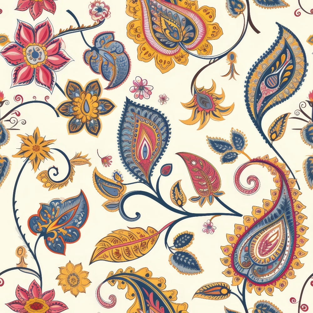 Persian Garden Pattern 4 Minky Fabric