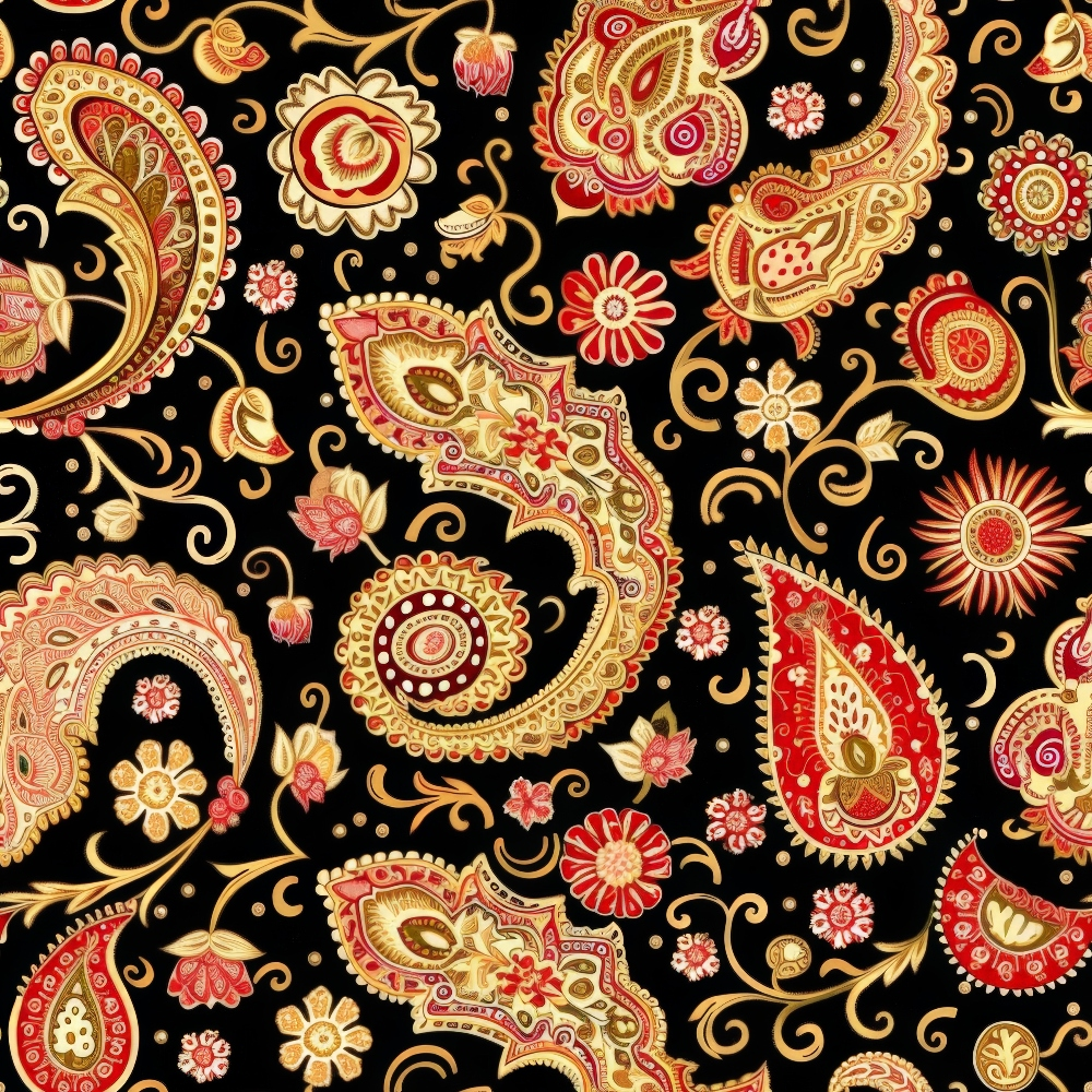 Persian Garden Pattern 6 Minky Fabric