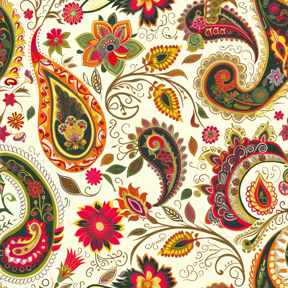 Persian Garden Pattern 7 Minky Fabric