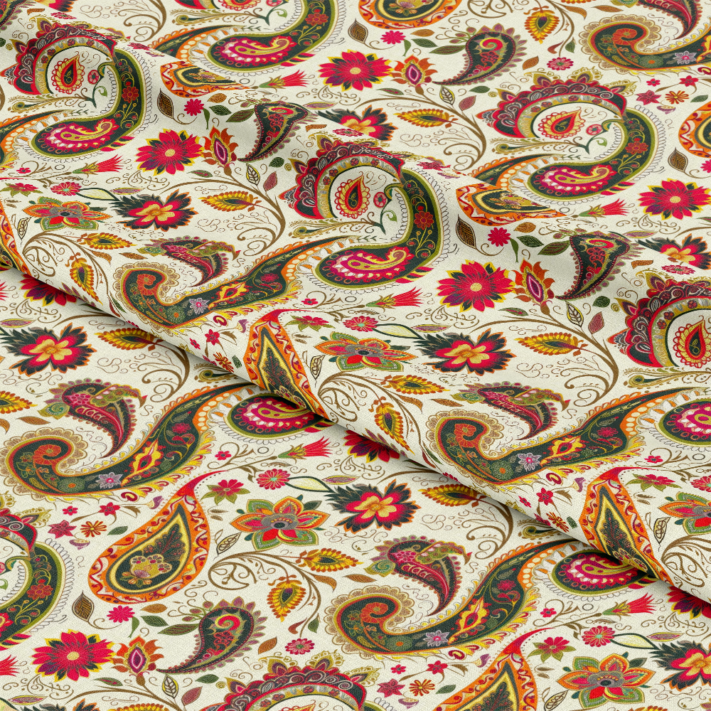 Boho Floral Paisley Pattern 7 Quilting Cotton Fabric