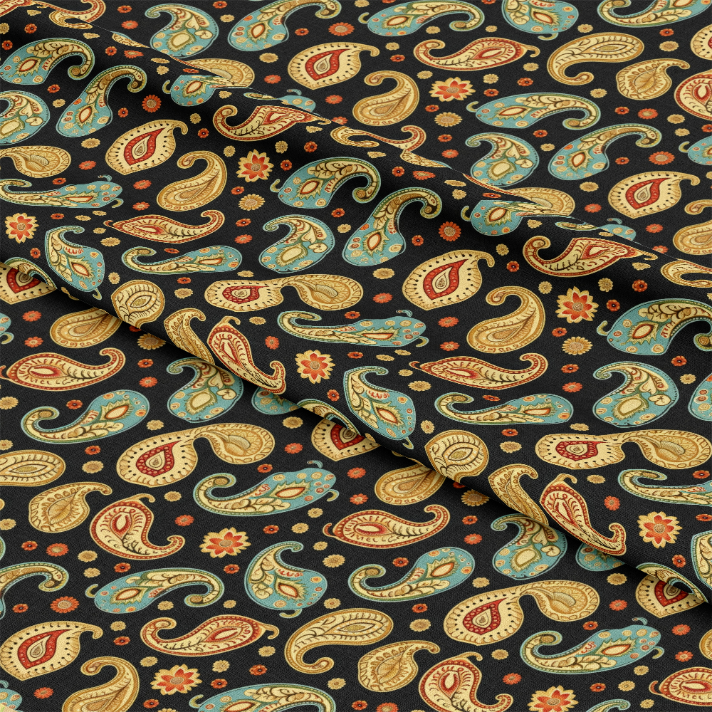 Boho Floral Paisley Pattern 8 Quilting Cotton Fabric
