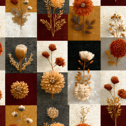 Boho Floral Patchwork Pattern 5 Quilting Cotton Fabric