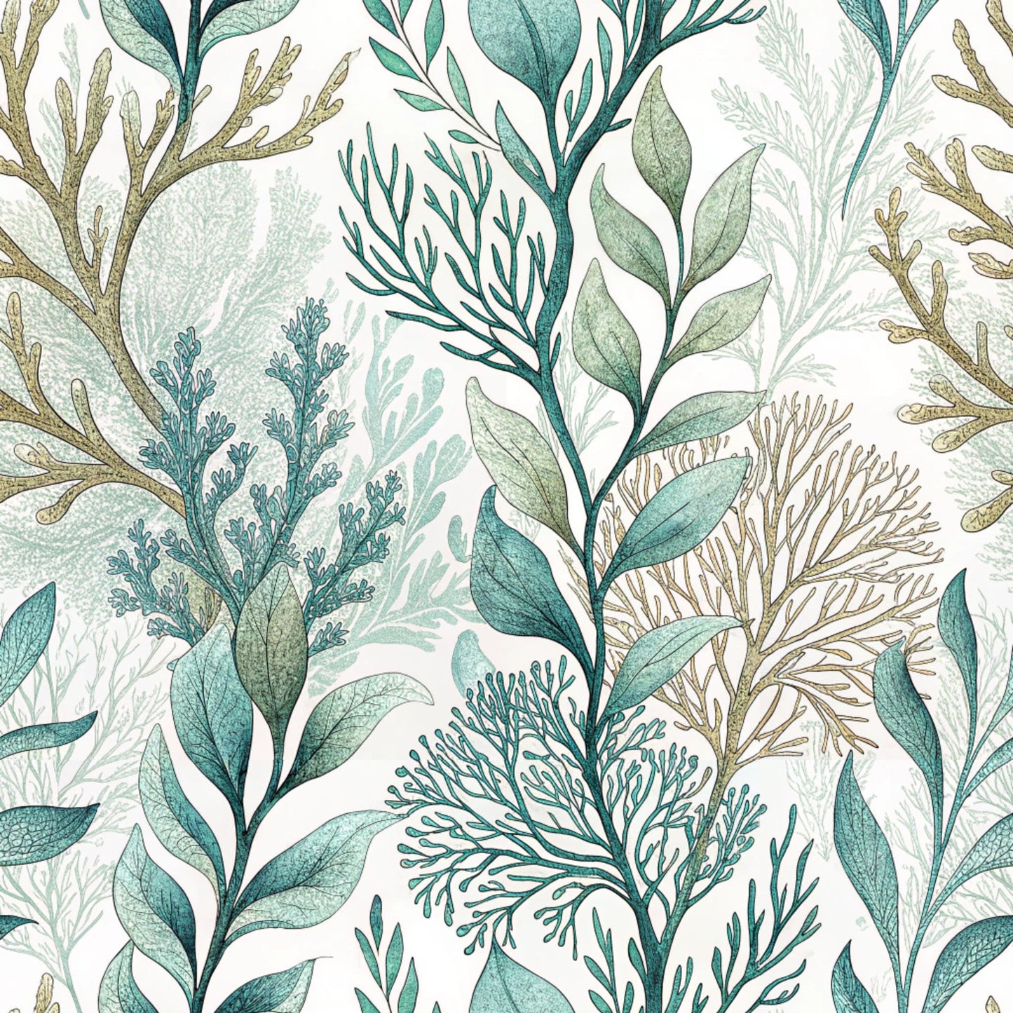 Boho Seashore Pattern 3 Quilting Cotton Fabric