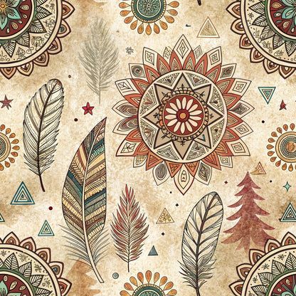 Earthen Plumes Pattern 1 Minky Fabric