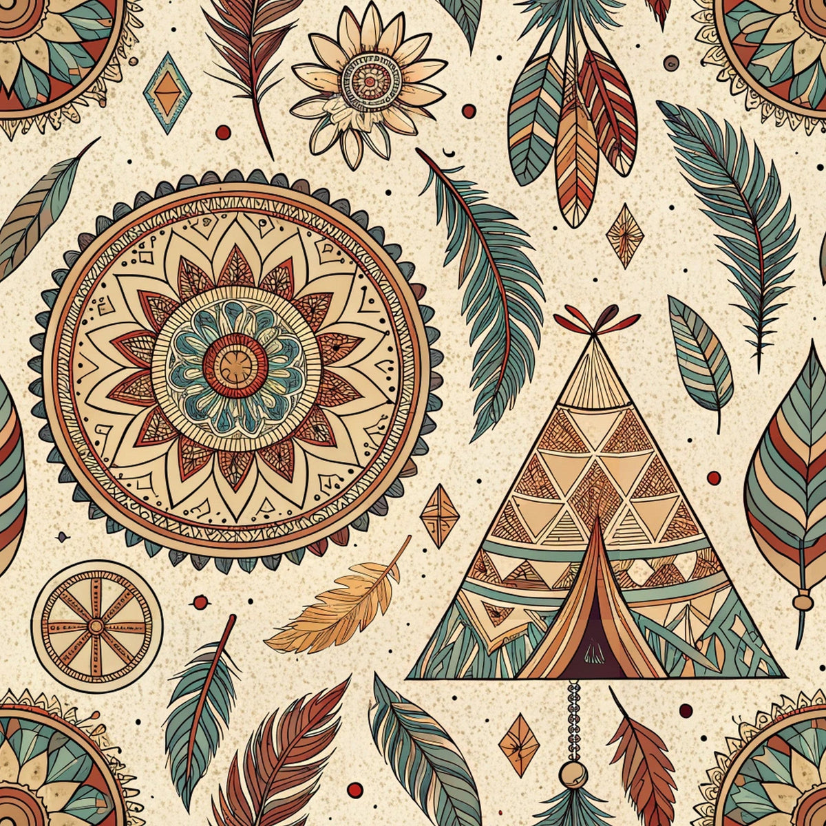 Earthen Plumes Pattern 2 Minky Fabric