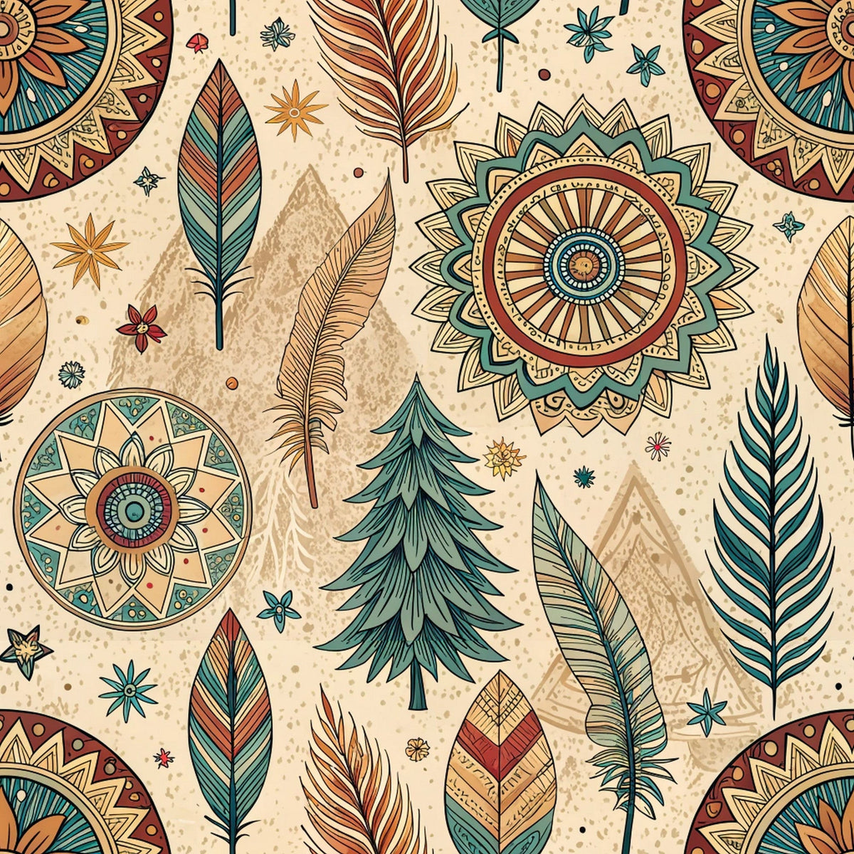 Earthen Plumes Pattern 3 Minky Fabric