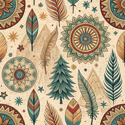 Earthen Plumes Pattern 3 Minky Fabric