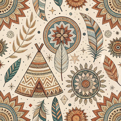 Earthen Plumes Pattern 4 Minky Fabric