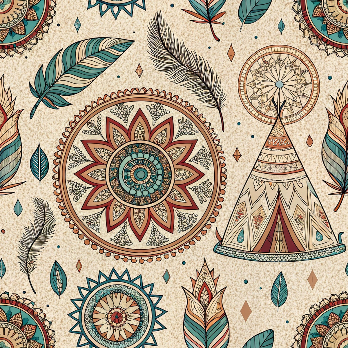 Earthen Plumes Pattern 5 Minky Fabric