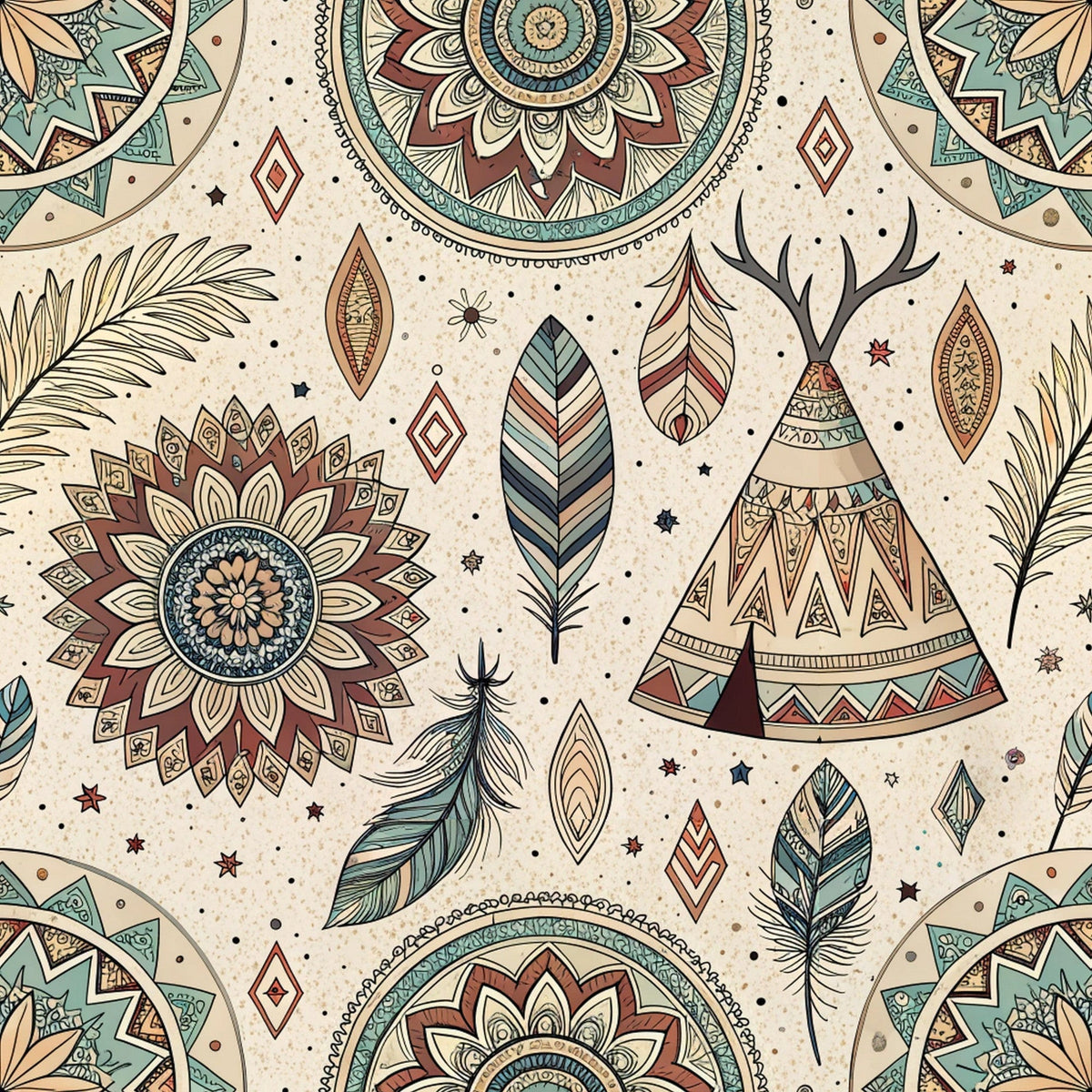 Earthen Plumes Pattern 6 Minky Fabric