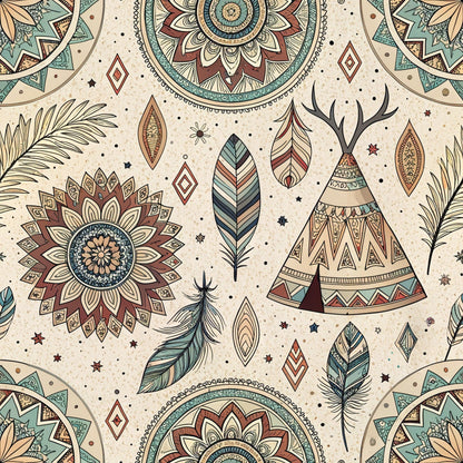 Earthen Plumes Pattern 6 Minky Fabric