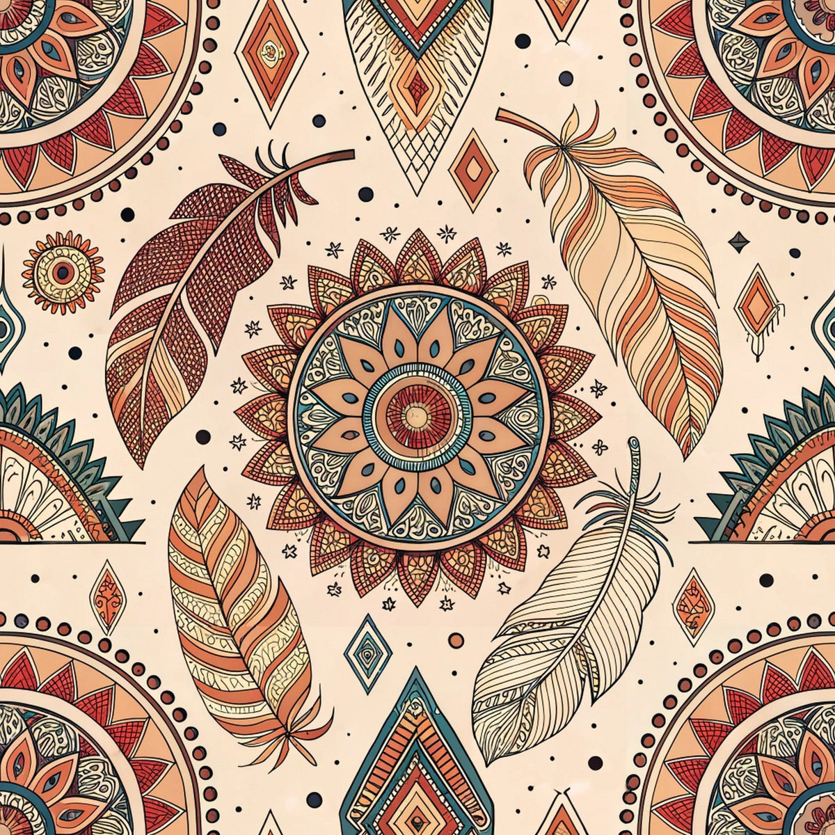 Earthen Plumes Pattern 7 Minky Fabric