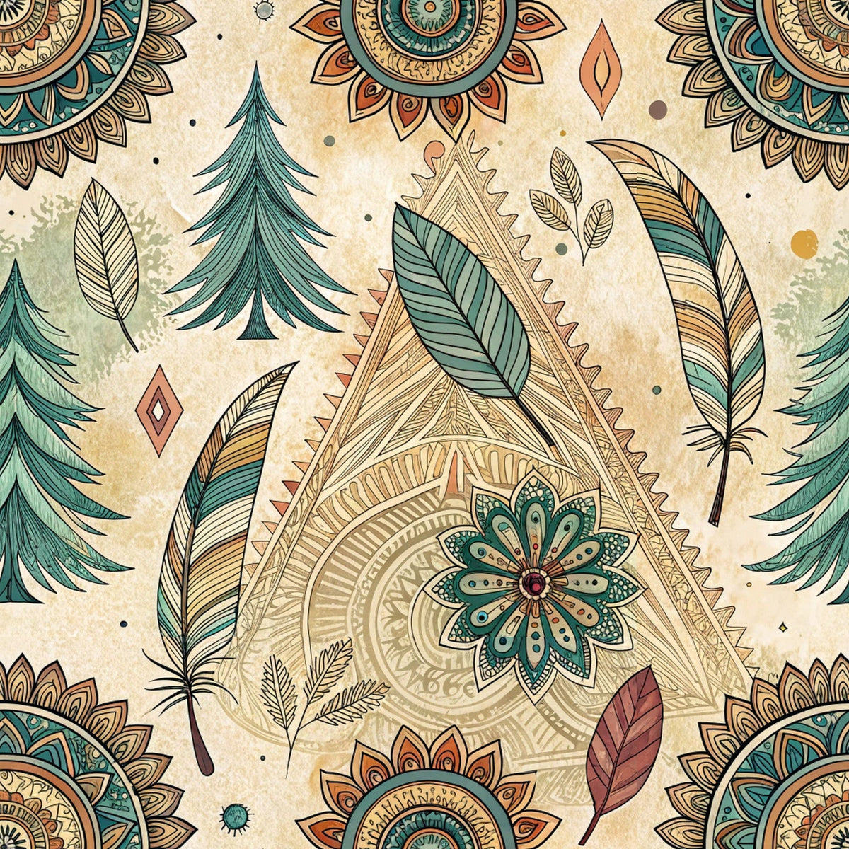 Earthen Plumes Pattern 8 Minky Fabric