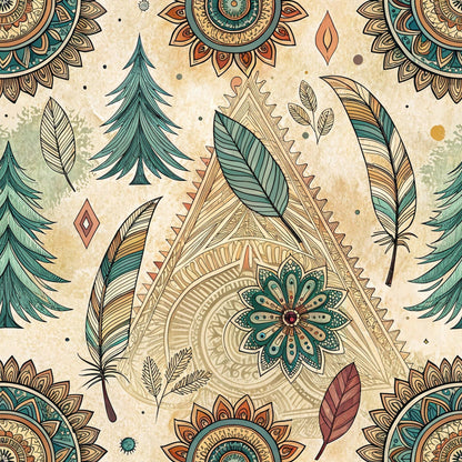 Earthen Plumes Pattern 8 Minky Fabric