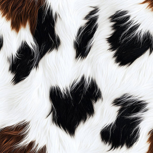 Bold Brown and White Cow Pattern 14 Quilting Cotton Fabric