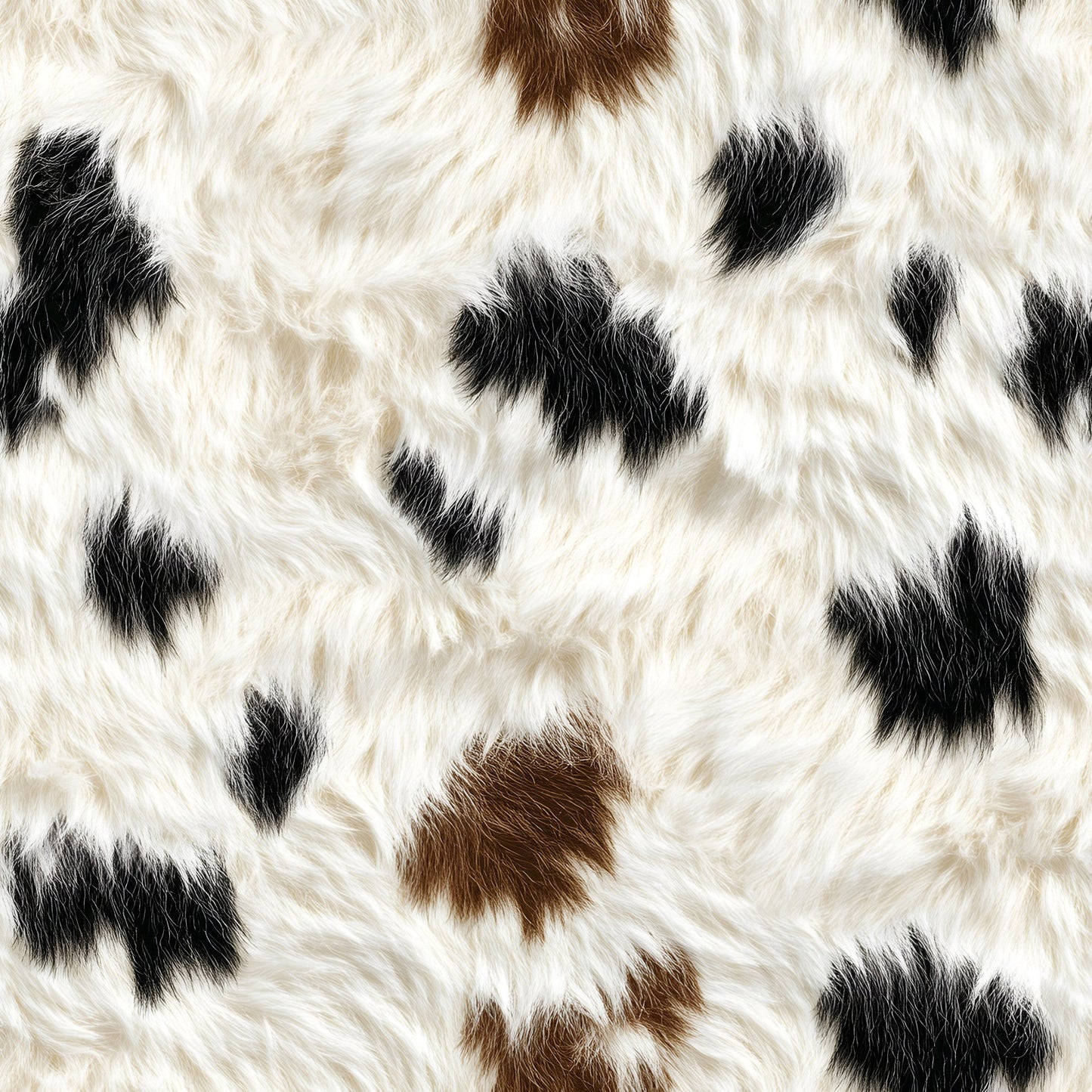 Bold Brown and White Cow Pattern 17 Quilting Cotton Fabric