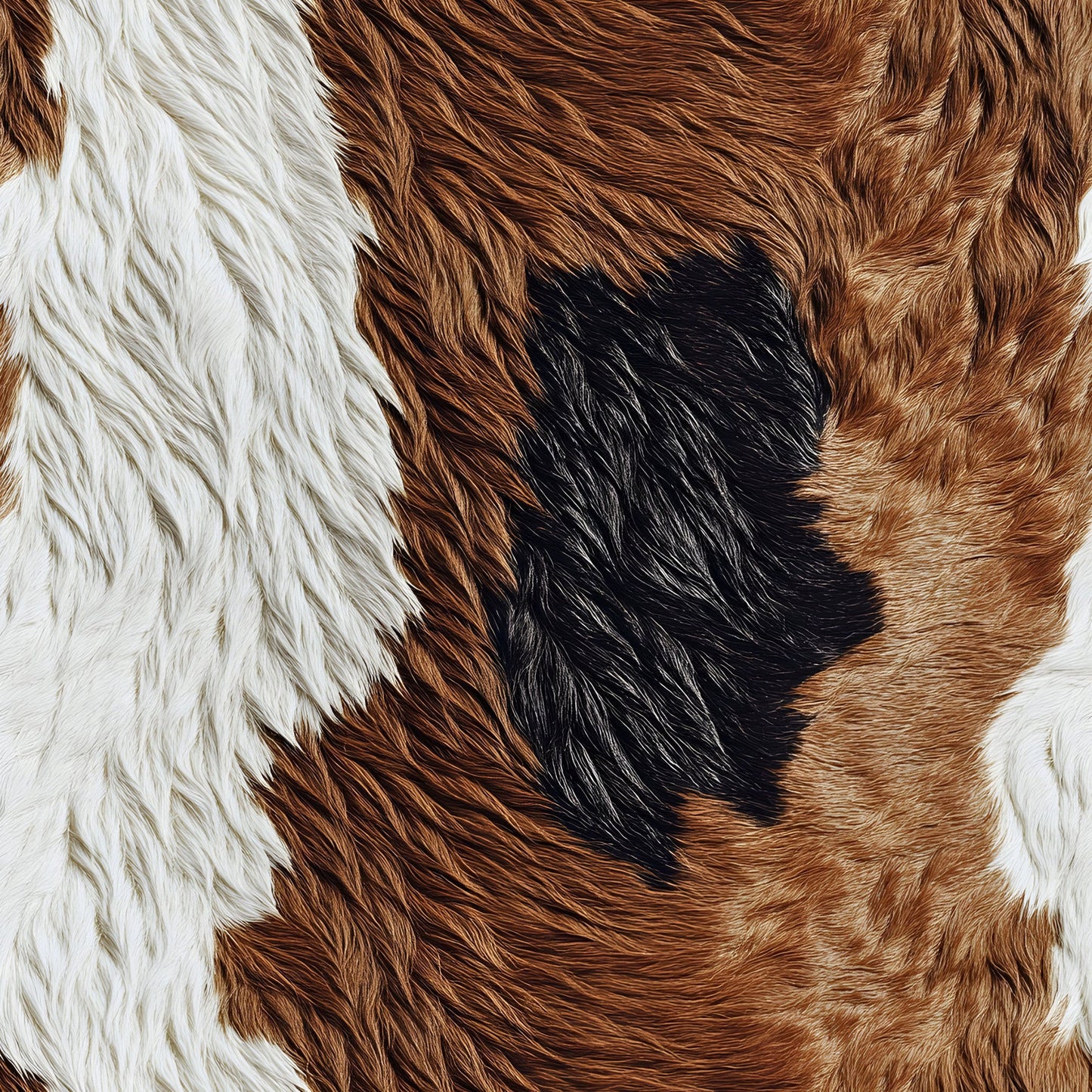 Bold Brown and White Cow Pattern 9 Quilting Cotton Fabric