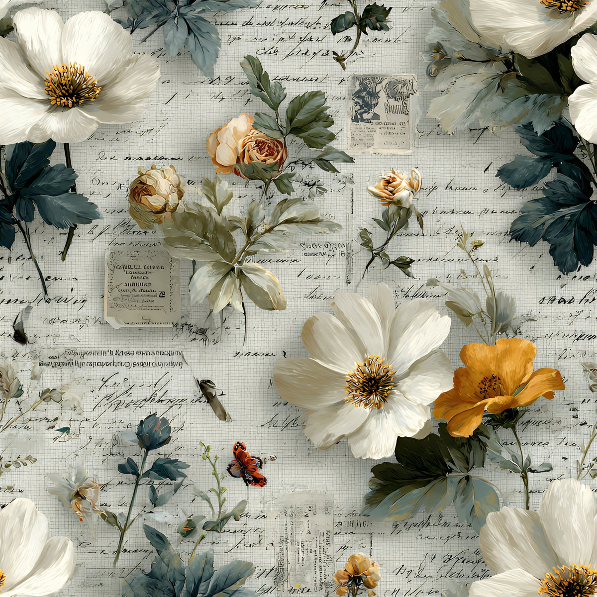 Postmarked Blooms Pattern 10 Minky Fabric