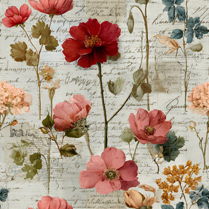 Postmarked Blooms Pattern 7 Minky Fabric